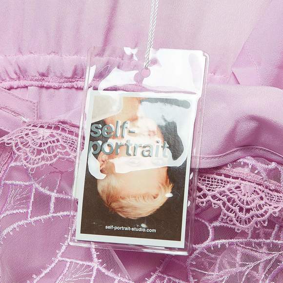 Self-Portrait Purple Embroidered Lace Flared Maxi Dress M - Picture 6 of 7